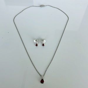 Red Garnet earring and necklace